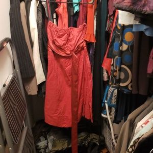 Pink strap less dress